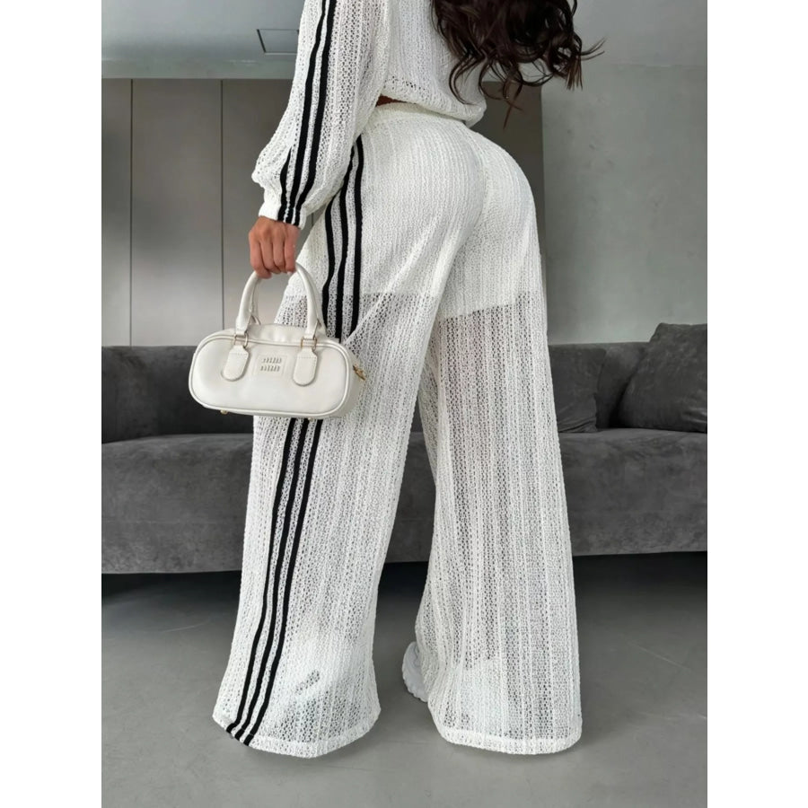 Side Stripes Zip Up Top and Pants Set Apparel Accessories