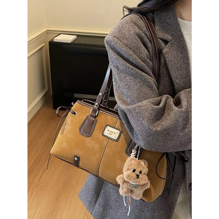 Side Tie Shoulder Bag Brown / One Size Apparel and Accessories