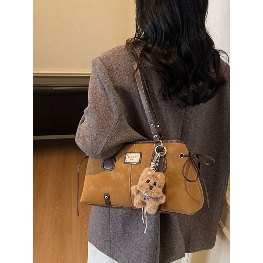 Side Tie Shoulder Bag Brown / One Size Apparel and Accessories