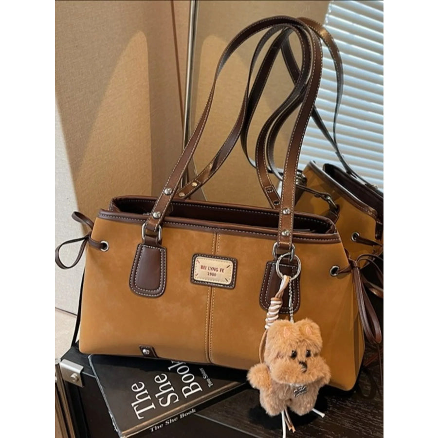 Side Tie Shoulder Bag Brown / One Size Apparel and Accessories
