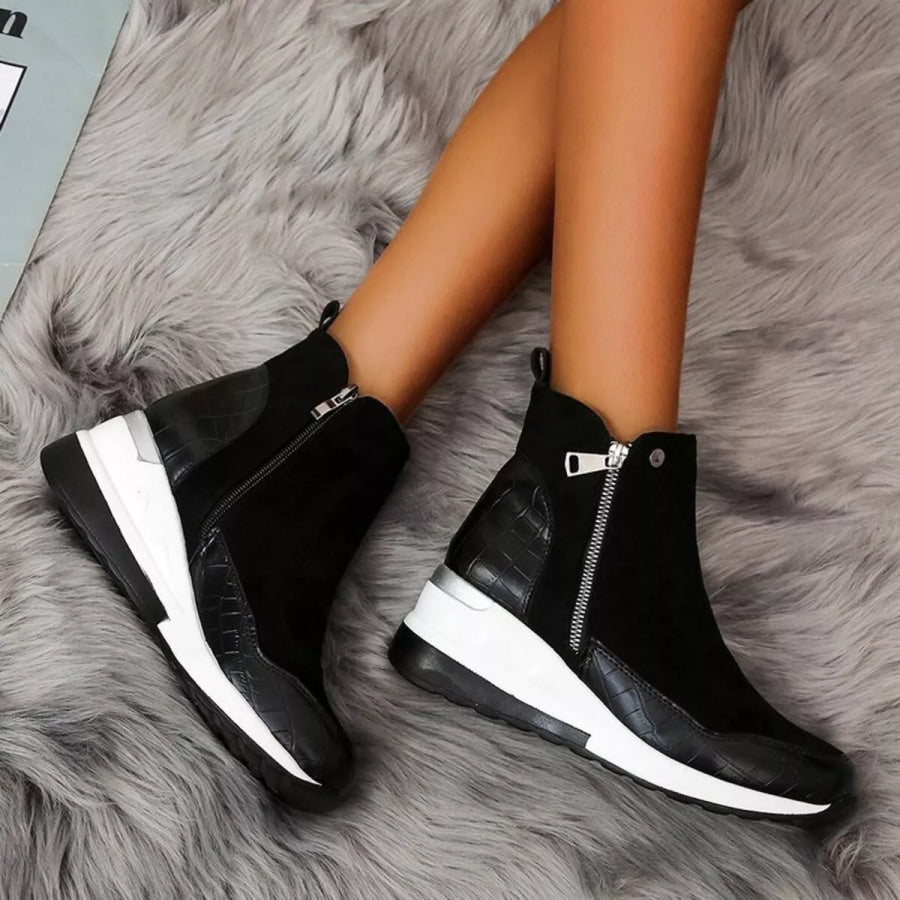 Side Zipper Ankle Boots Apparel and Accessories