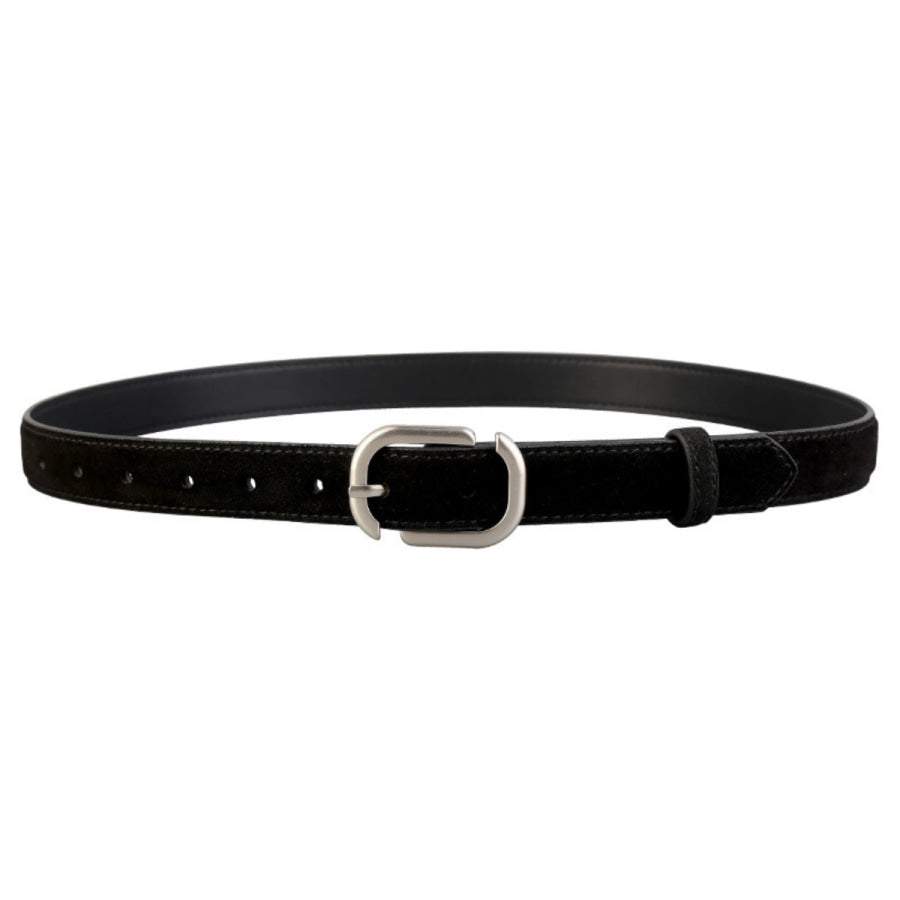Silver Buckle Belt Black / One Size Apparel and Accessories