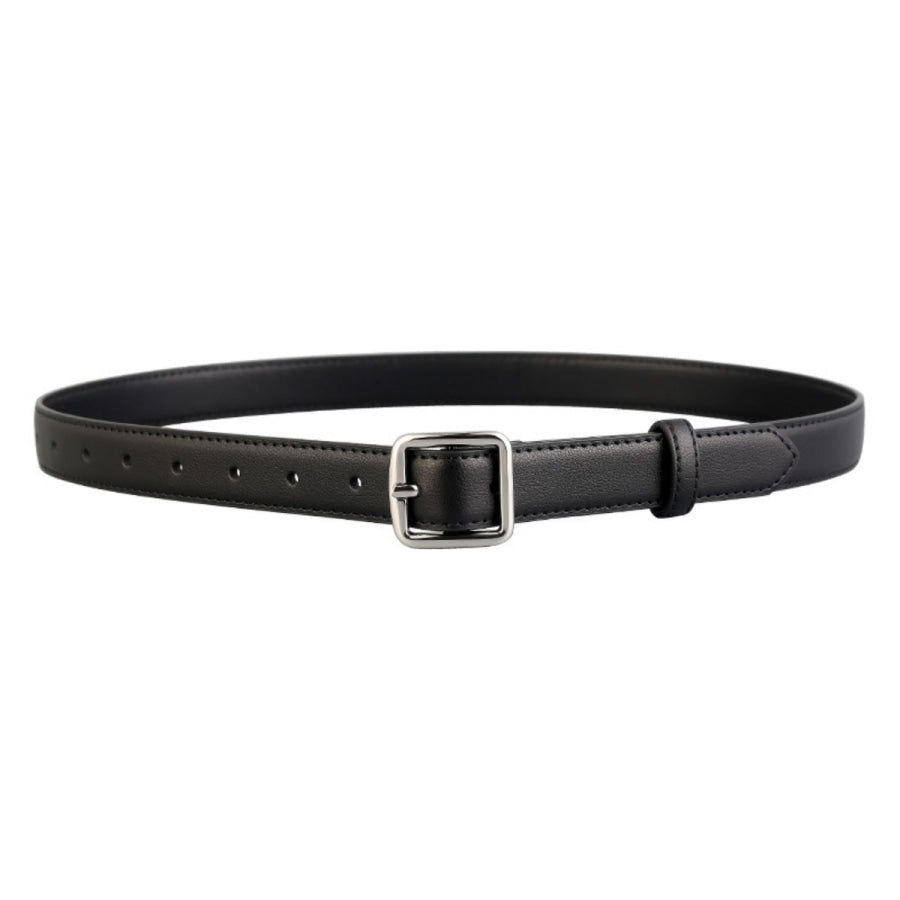 Silver Buckle Belt Black / One Size Apparel and Accessories