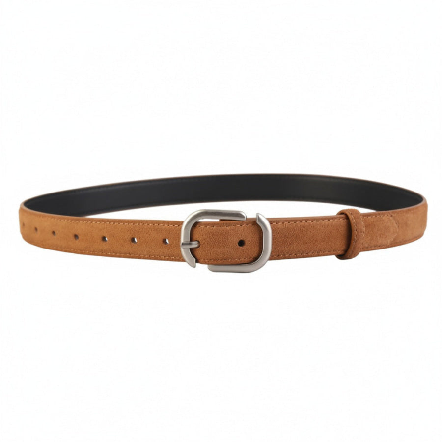 Silver Buckle Belt Brown / One Size Apparel and Accessories