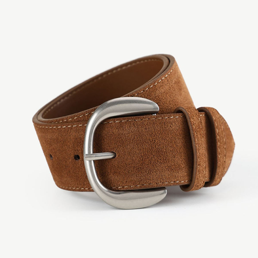 Silver Buckle Wide Waist Belt Brown / ONESIZE Apparel and Accessories