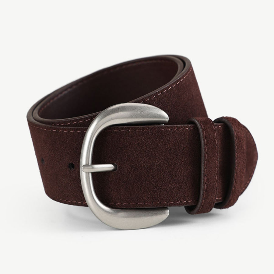 Silver Buckle Wide Waist Belt Chocolate / ONESIZE Apparel and Accessories