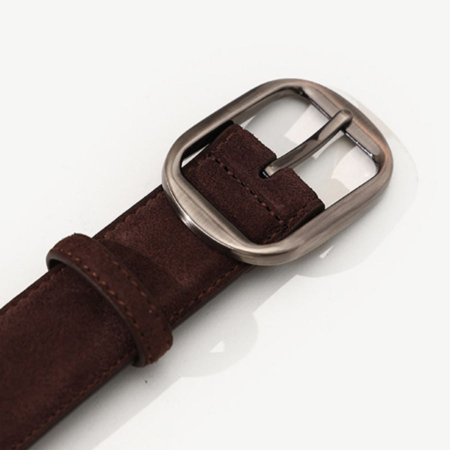 Silver Buckle Wide Waist Belt Dark Brown / ONESIZE Apparel and Accessories