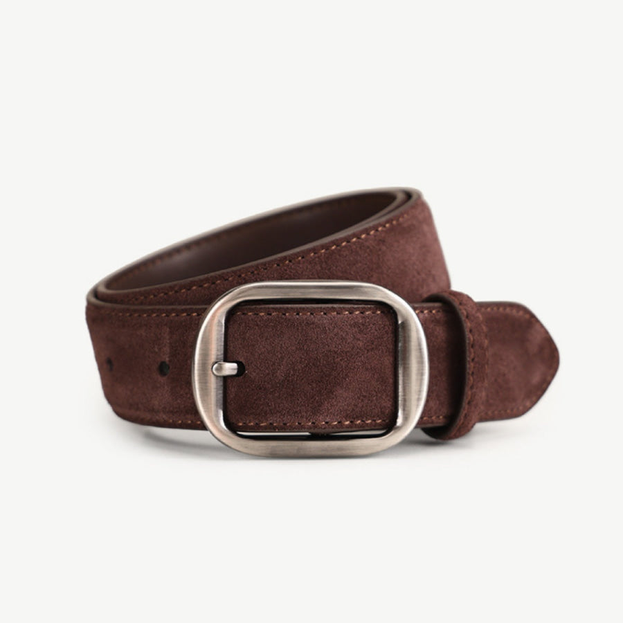 Silver Buckle Wide Waist Belt Dark Brown / ONESIZE Apparel and Accessories