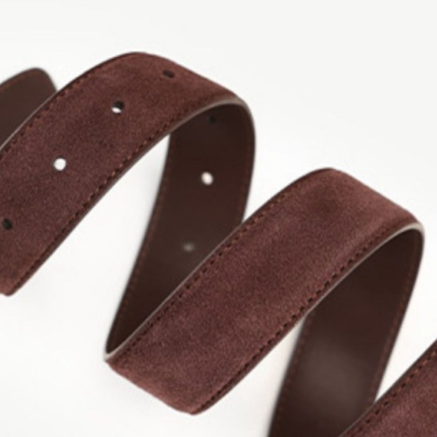 Silver Buckle Wide Waist Belt Dark Brown / ONESIZE Apparel and Accessories