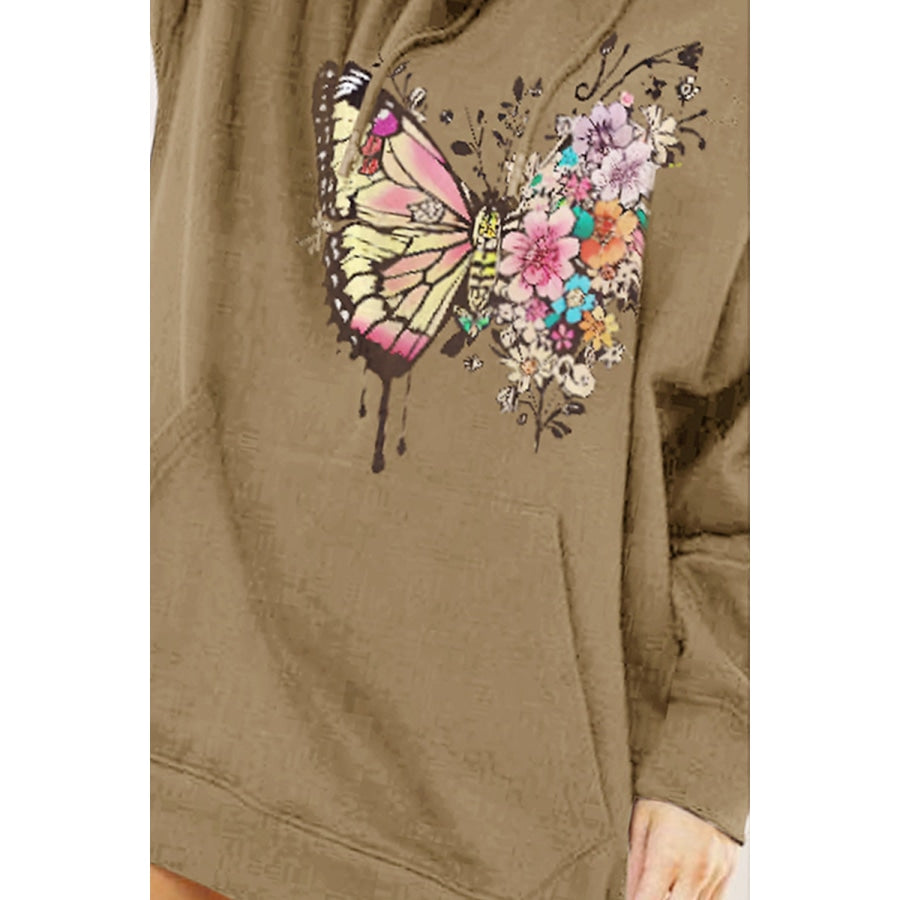 Simply Love Simply Love Full Size Butterfly Graphic Dropped Shoulder Hoodie