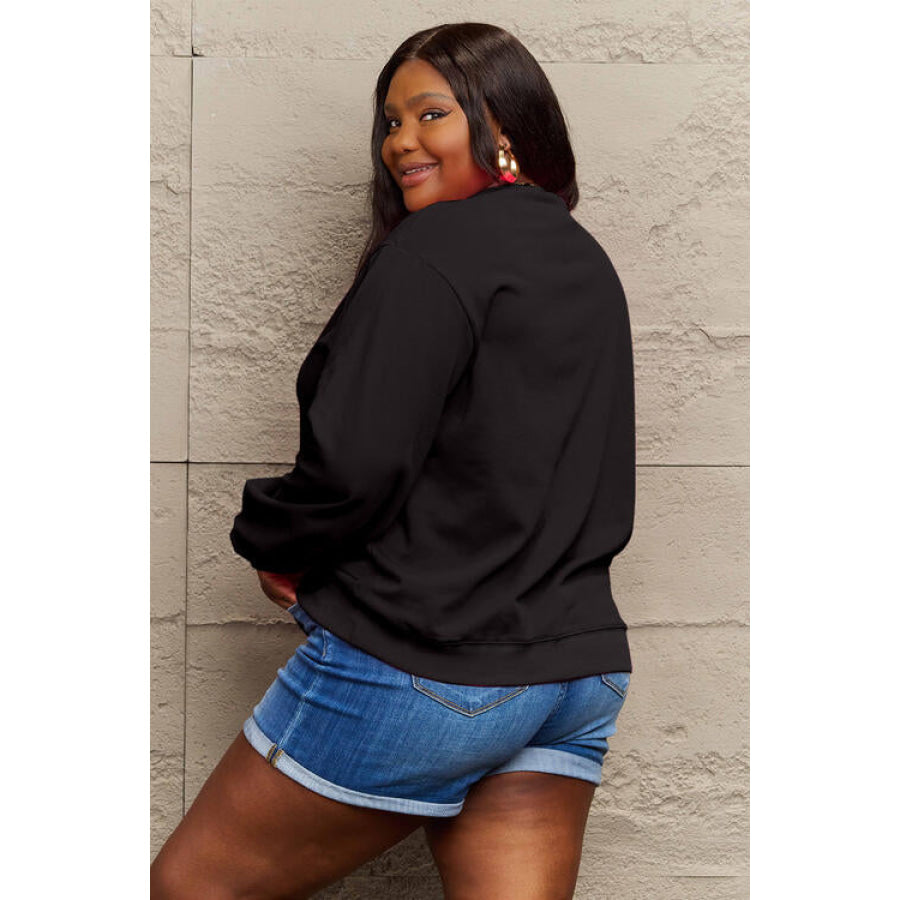 Simply Love Full Size CHRISTMAS Long Sleeve Sweatshirt Black / S Clothing