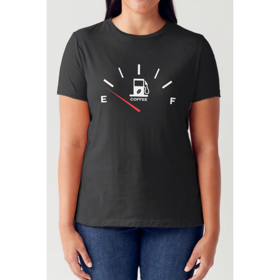 Simply Love Full Size Coffee Fuelled Graphic Short Sleeve Tubular T-Shirt Black / S Apparel and Accessories