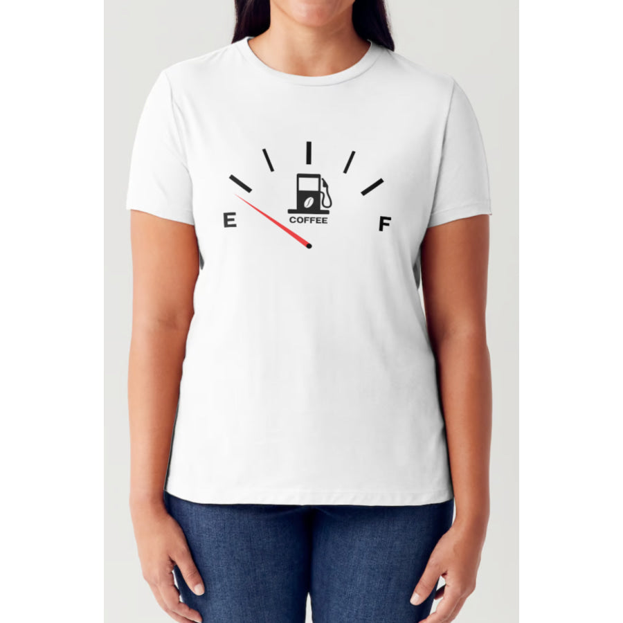 Simply Love Full Size Coffee Fuelled Graphic Short Sleeve Tubular T-Shirt White / S Apparel and Accessories