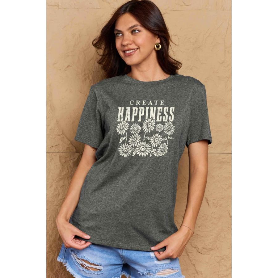 Simply Love Full Size CREATE HAPPINESS Graphic Cotton T-Shirt