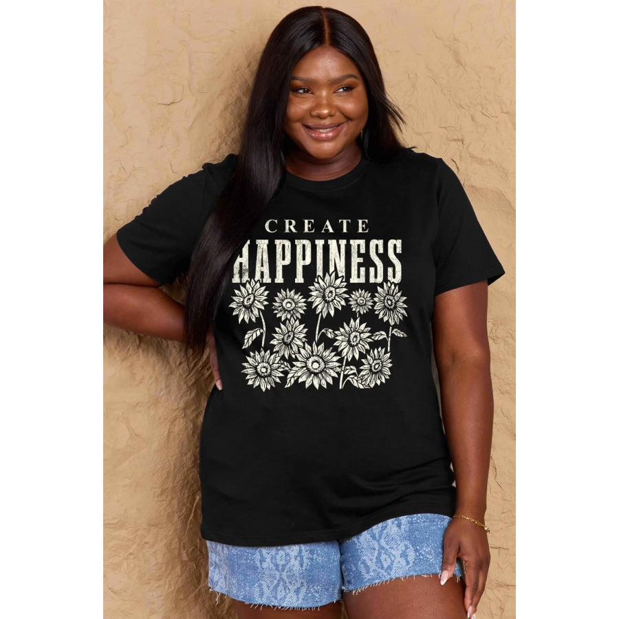 Simply Love Full Size CREATE HAPPINESS Graphic Cotton T-Shirt