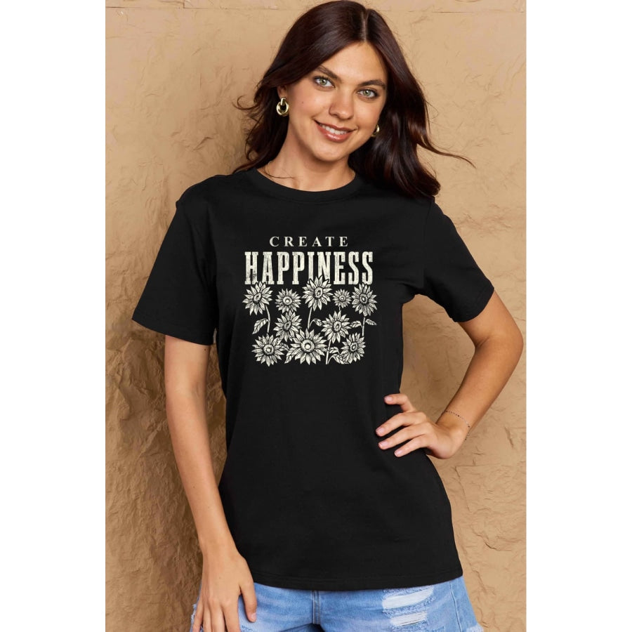 Simply Love Full Size CREATE HAPPINESS Graphic Cotton T-Shirt