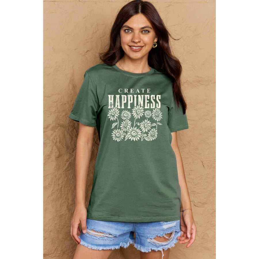 Simply Love Full Size CREATE HAPPINESS Graphic Cotton T-Shirt