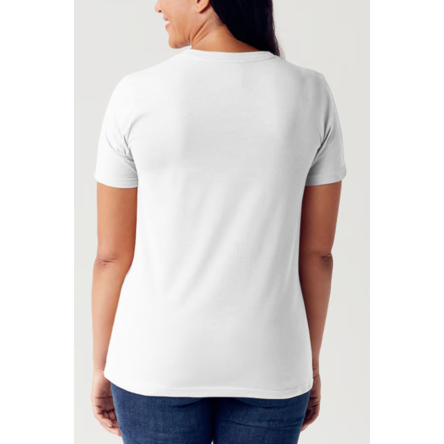 Simply Love Full Size CUTESY MINDFUL DEMURE Letter Graphic Short Sleeve Tubular T-Shirt White / S Apparel and Accessories