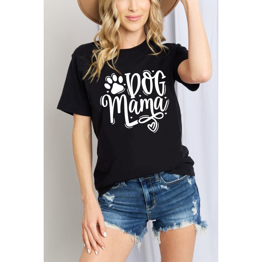 Simply Love Full Size DOG MAMA Graphic Cotton T-Shirt Black / S