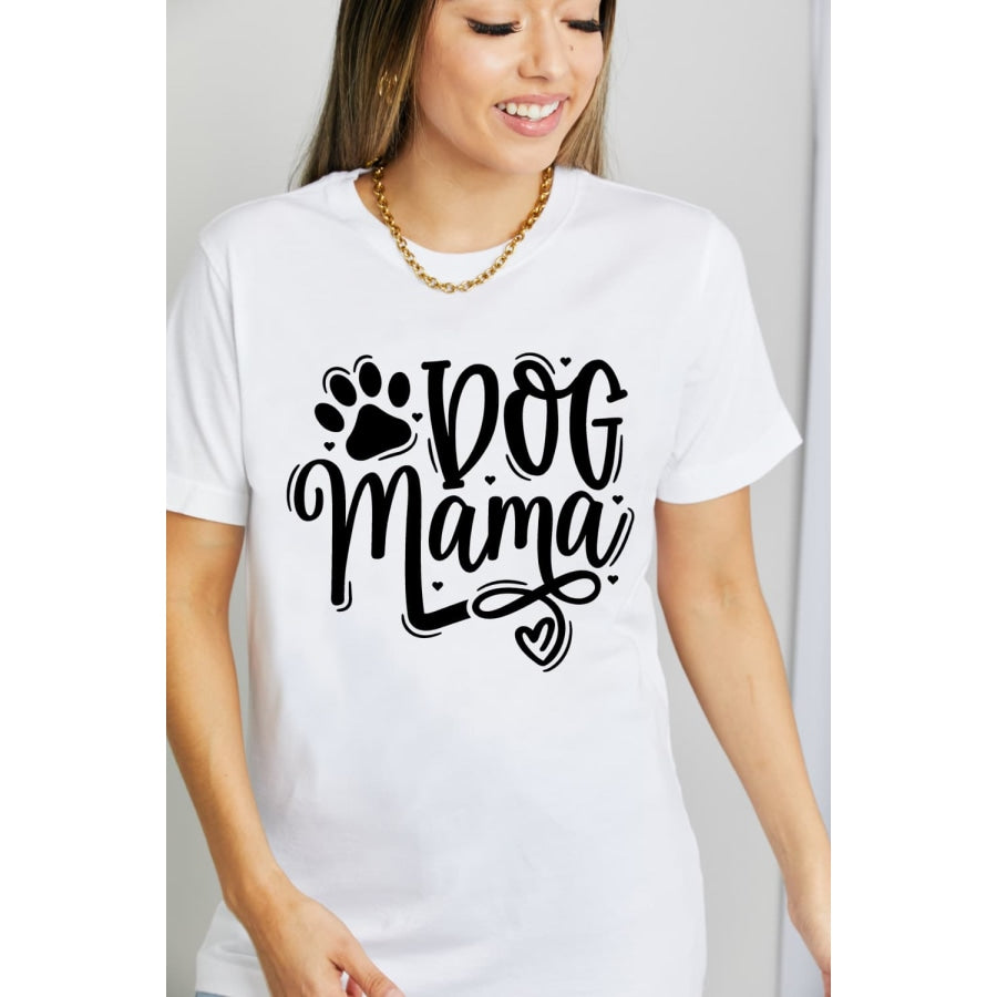 Simply Love Full Size DOG MAMA Graphic Cotton T-Shirt Bleach / S