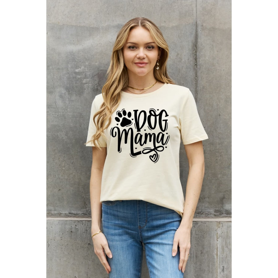 Simply Love Full Size DOG MAMA Graphic Cotton T-Shirt Ivory / S