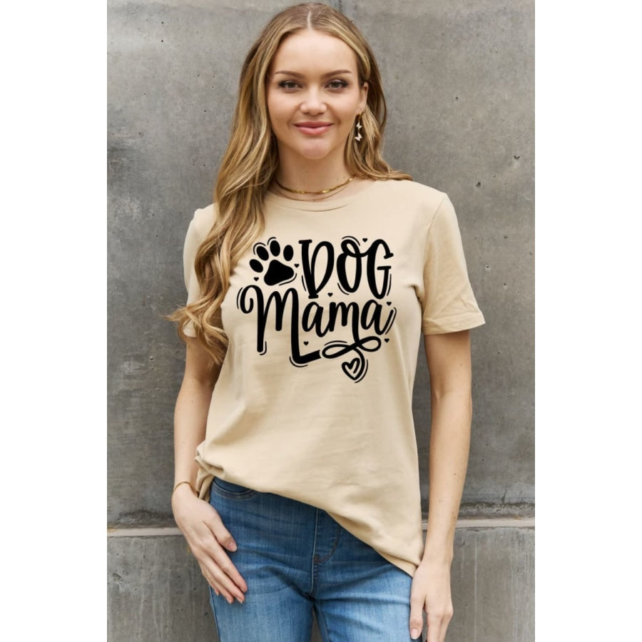 Simply Love Full Size DOG MAMA Graphic Cotton T-Shirt Taupe / S