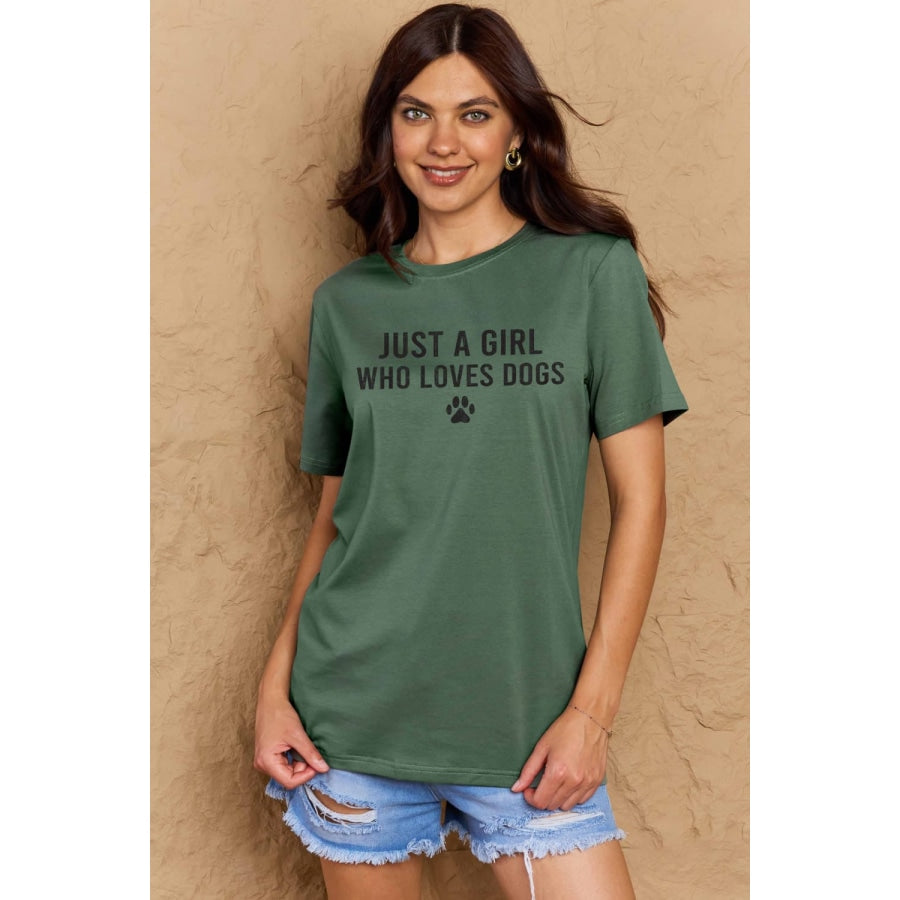 Simply Love Full Size Dog Paw Graphic Cotton T-Shirt Green / S