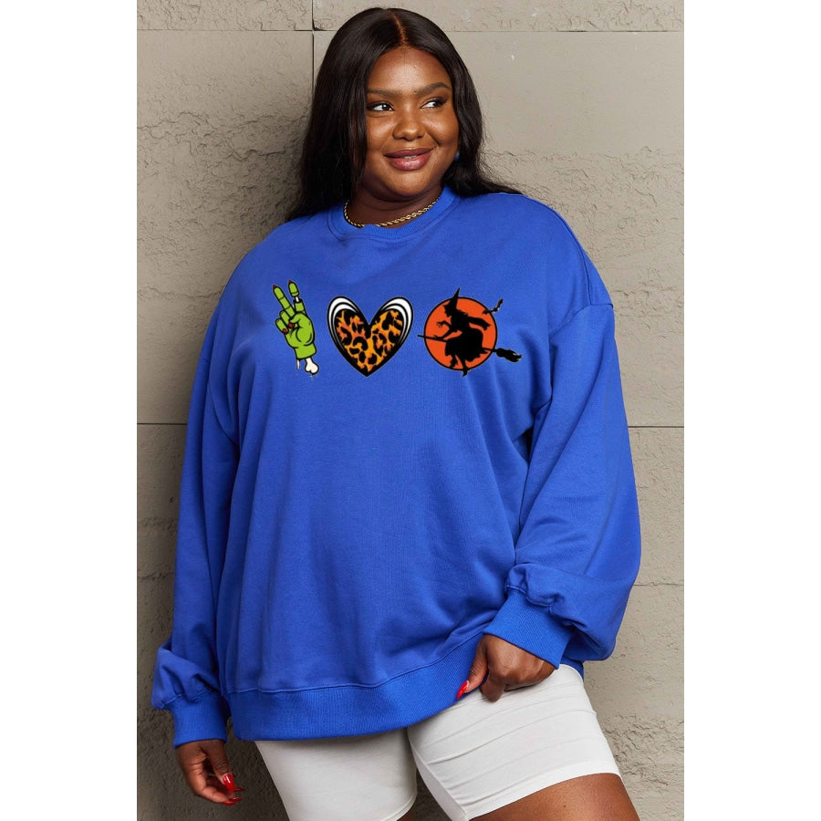 Simply Love Full Size Drop Shoulder Graphic Sweatshirt