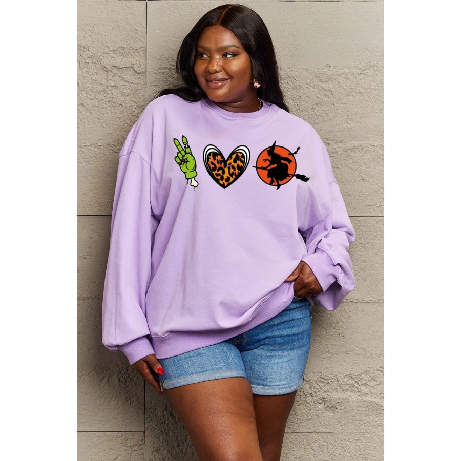 Simply Love Full Size Drop Shoulder Graphic Sweatshirt