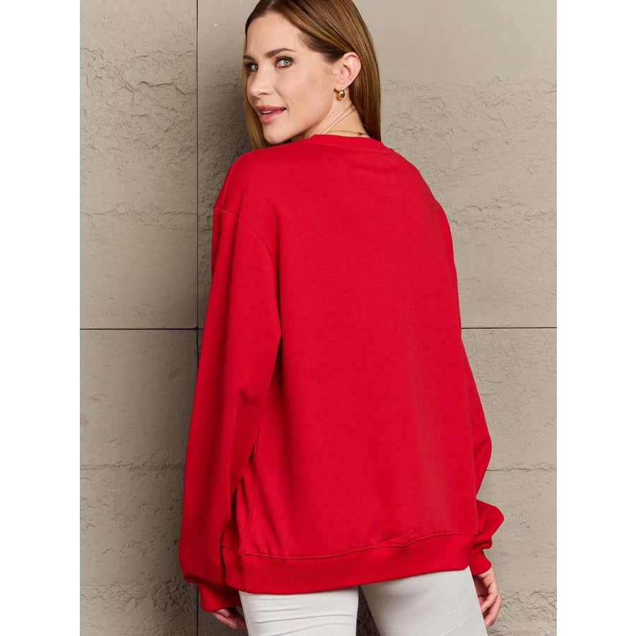 Simply Love Full Size Dropped Shoulder Sweatshirt