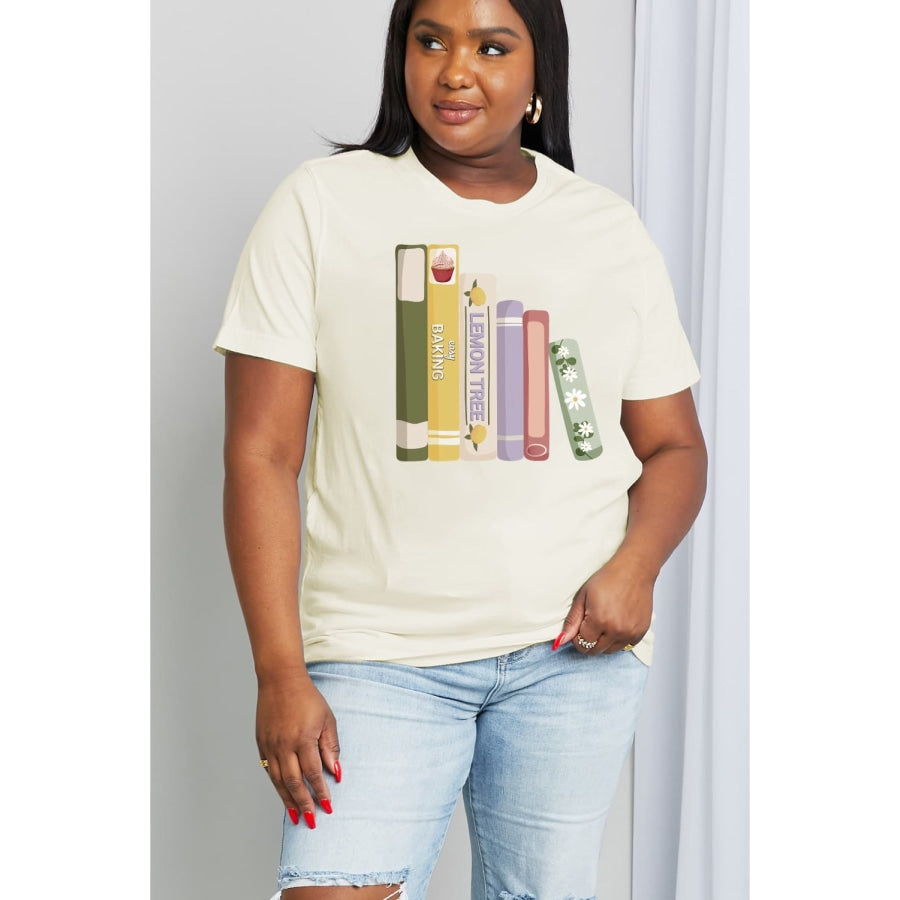 Simply Love Full Size EASY BAKING Graphic Cotton Tee Ivory / S