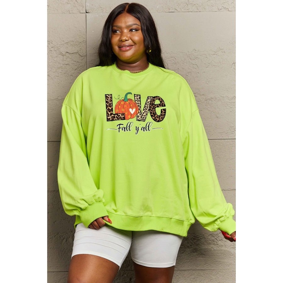 Simply Love Full Size LOVE FALL Y’ALL Graphic Sweatshirt