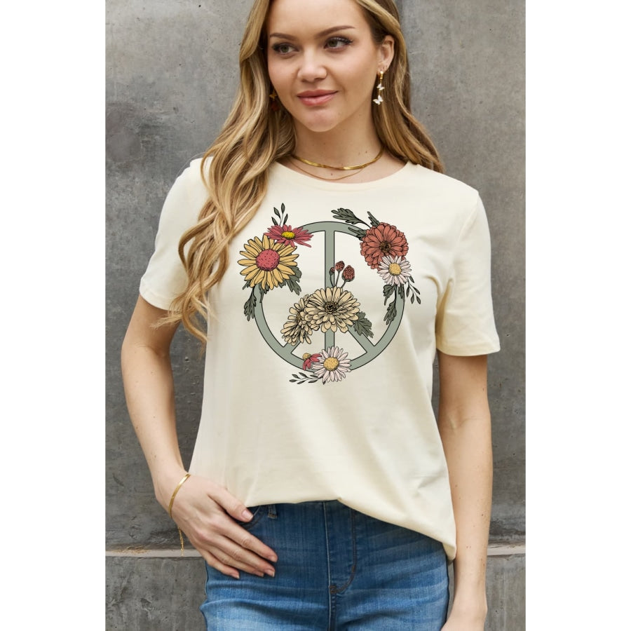 Simply Love Full Size Flower Graphic Cotton Tee