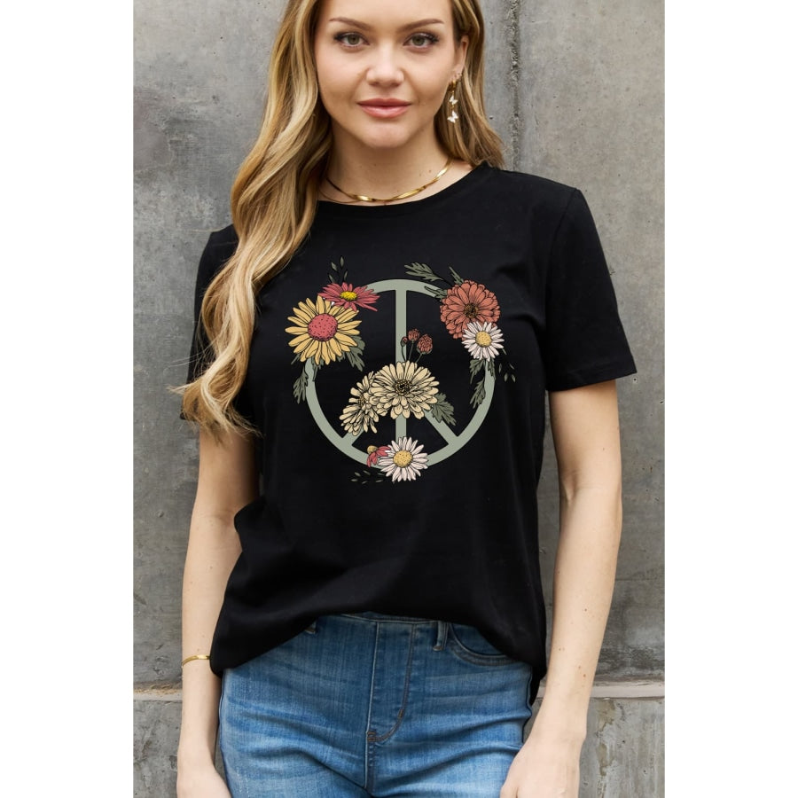 Simply Love Full Size Flower Graphic Cotton Tee