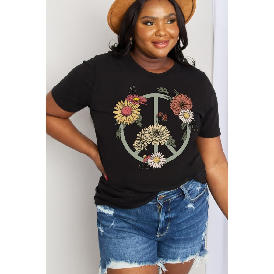 Simply Love Full Size Flower Graphic Cotton Tee