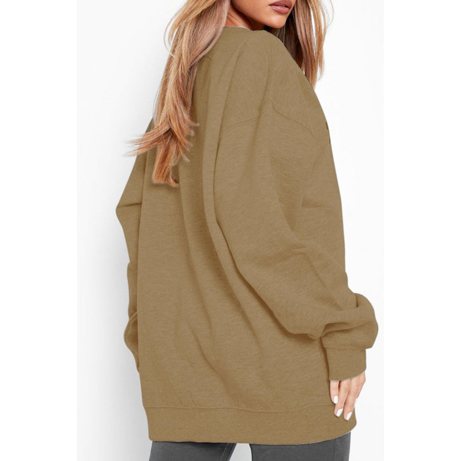 Simply Love Full Size GAMEDAY Graphic Sweatshirt Taupe / S