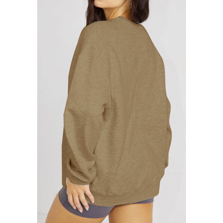 Simply Love Simply Love Full Size Graphic DOG MOM Sweatshirt Taupe / S