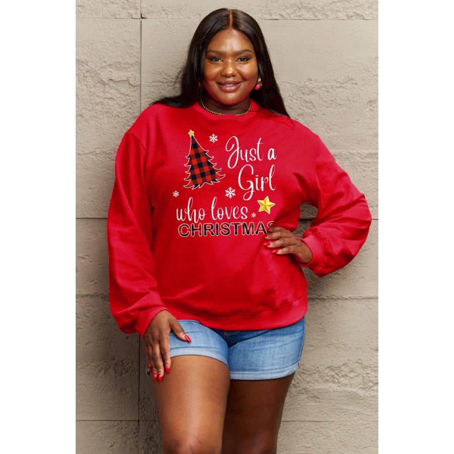 Simply Love Full Size Graphic Sweatshirt Red / S