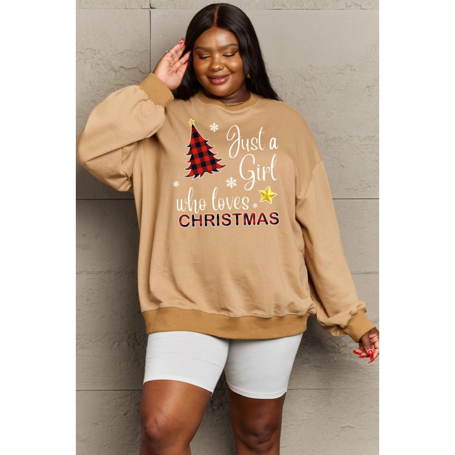 Simply Love Full Size Graphic Sweatshirt Tan / S