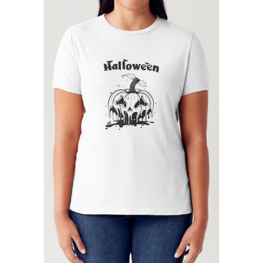 Simply Love Full Size HALLOWEEN Short Sleeve Tubular T-Shirt White / S Apparel and Accessories