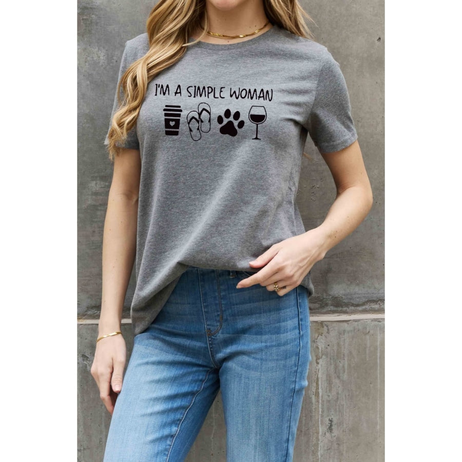 Simply Love Full Size I’M A SIMPLE WOMAN Graphic Cotton Tee