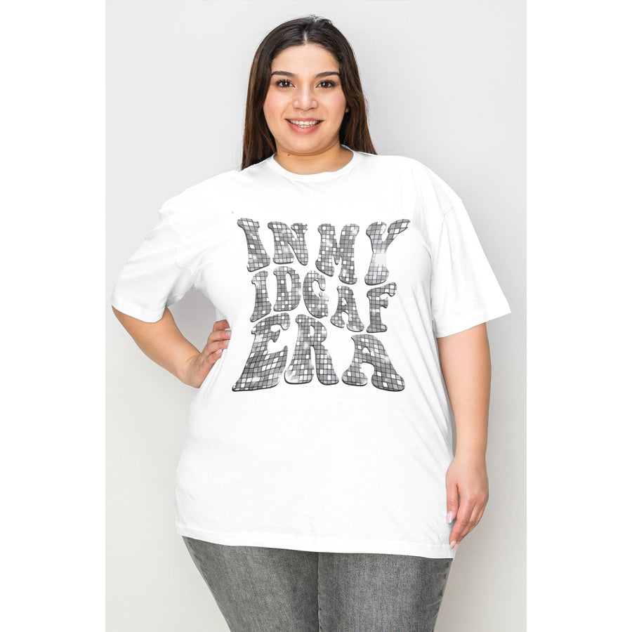 Simply Love Full Size IN MY IDGAF ERA Graphic T-Shirt White / XS Apparel and Accessories