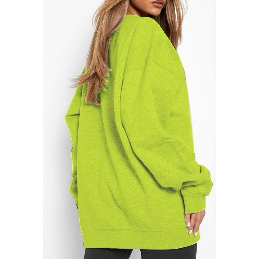 Simply Love Full Size LET YOURSELF BLOOM Graphic Sweatshirt Lime / S