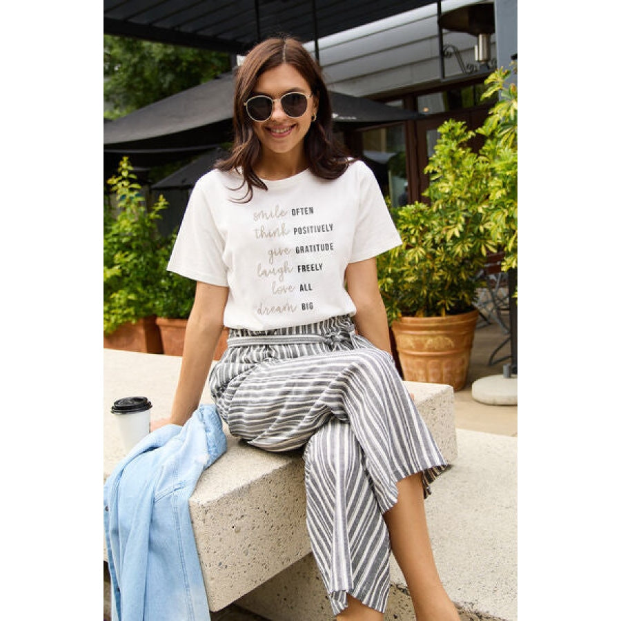 Simply Love Full Size Letter Graphic Short Sleeve T-Shirt Clothing
