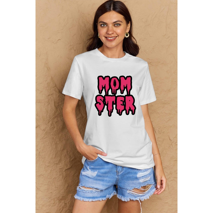 Simply Love Full Size MOM STER Graphic Cotton T-Shirt Bleach / S