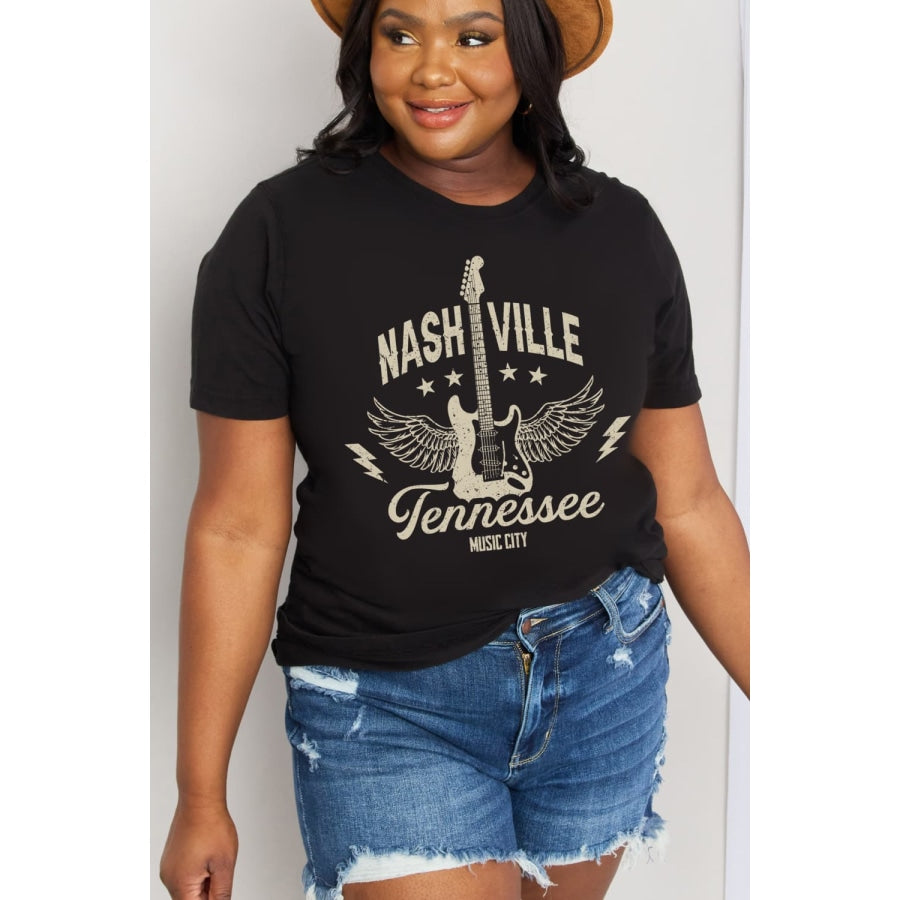 Simply Love Full Size NASHVILLE TENNESSEE MUSIC CITY Graphic Cotton Tee