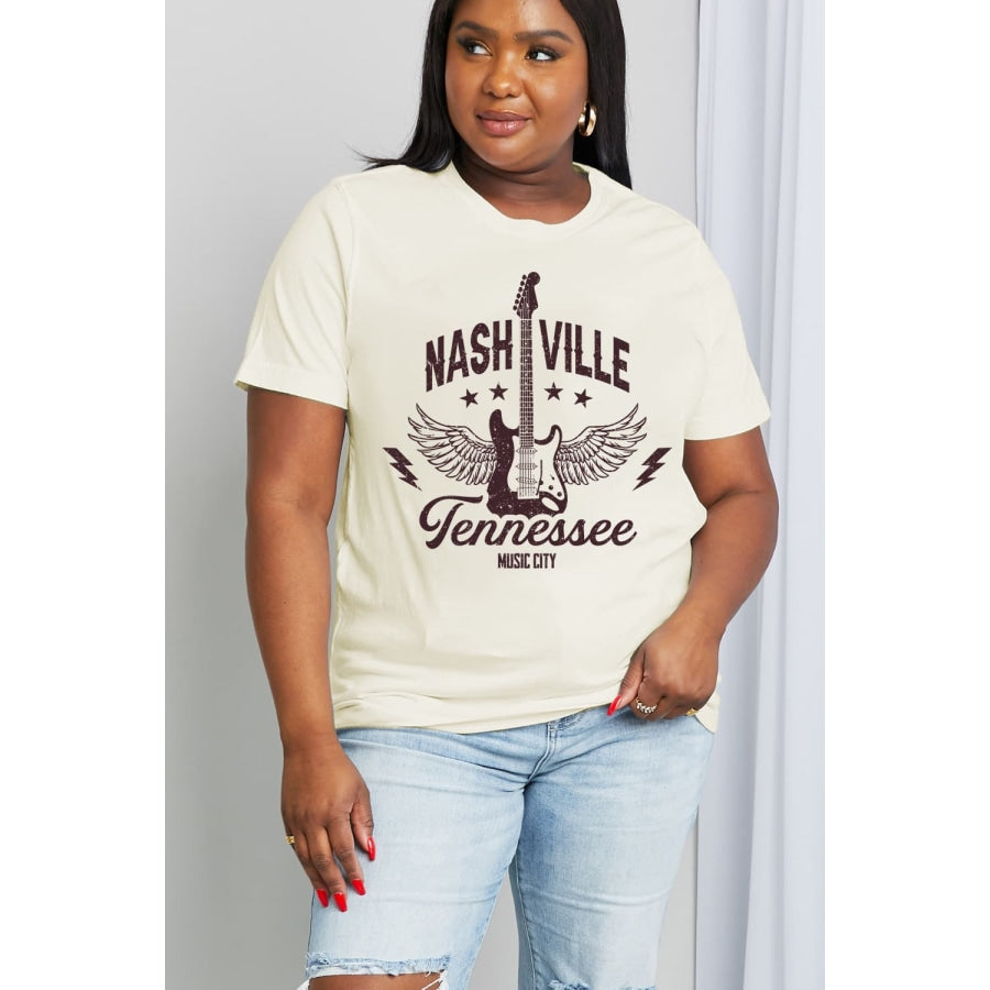 Simply Love Full Size NASHVILLE TENNESSEE MUSIC CITY Graphic Cotton Tee