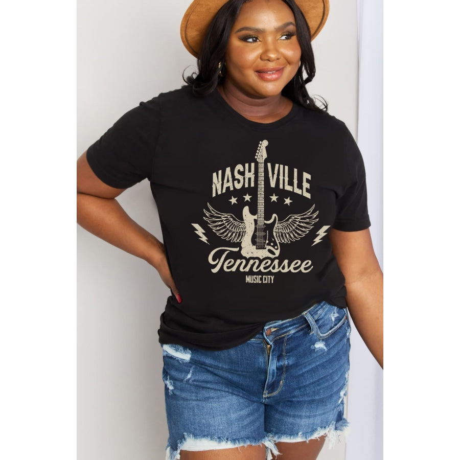 Simply Love Full Size NASHVILLE TENNESSEE MUSIC CITY Graphic Cotton Tee