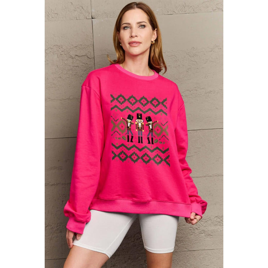 Simply Love Full Size Nutcracker Graphic Long Sleeve Sweatshirt Women’s Fashion Clothing