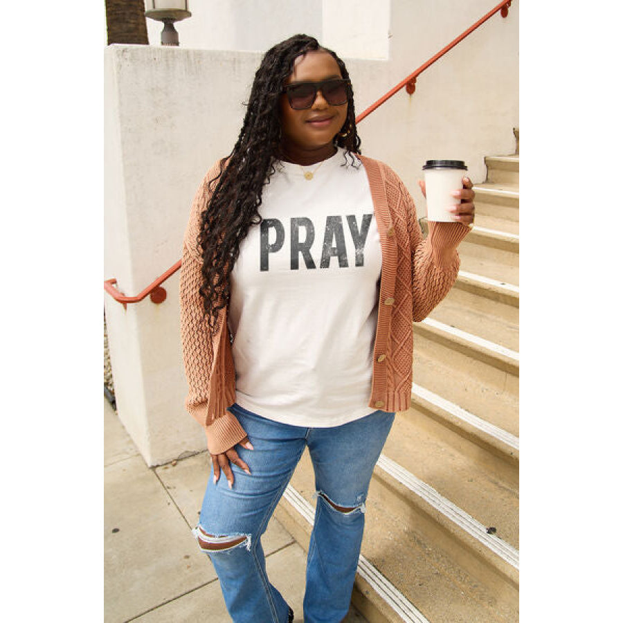 Simply Love Full Size PRAY Round Neck T - Shirt Apparel and Accessories